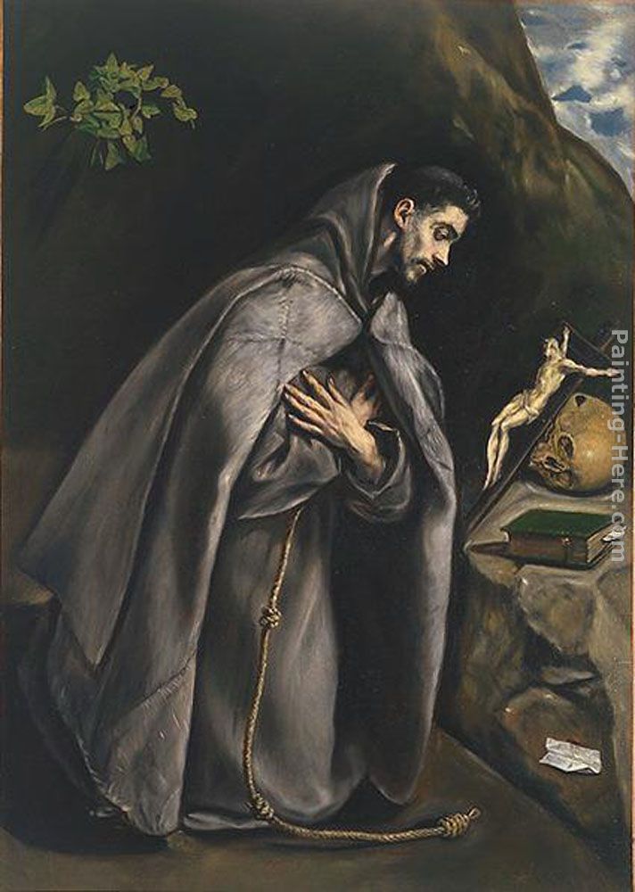 St. Francis Venerating the Crucifix painting - El Greco St. Francis Venerating the Crucifix art painting